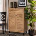 Baxton Studio Coolidge ModernOak Brown Finished Wood 5-Shelf Shoe Storage Cabinet 197-11926-ZORO